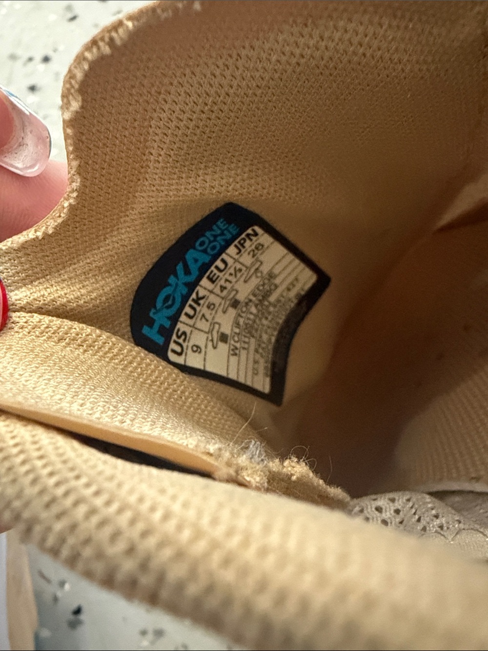 Hoka Women's Running Sneakers in Light Tan and Cream - Picture 3 of 3